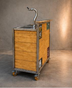 Mobiele bierwagen met tapkraan
